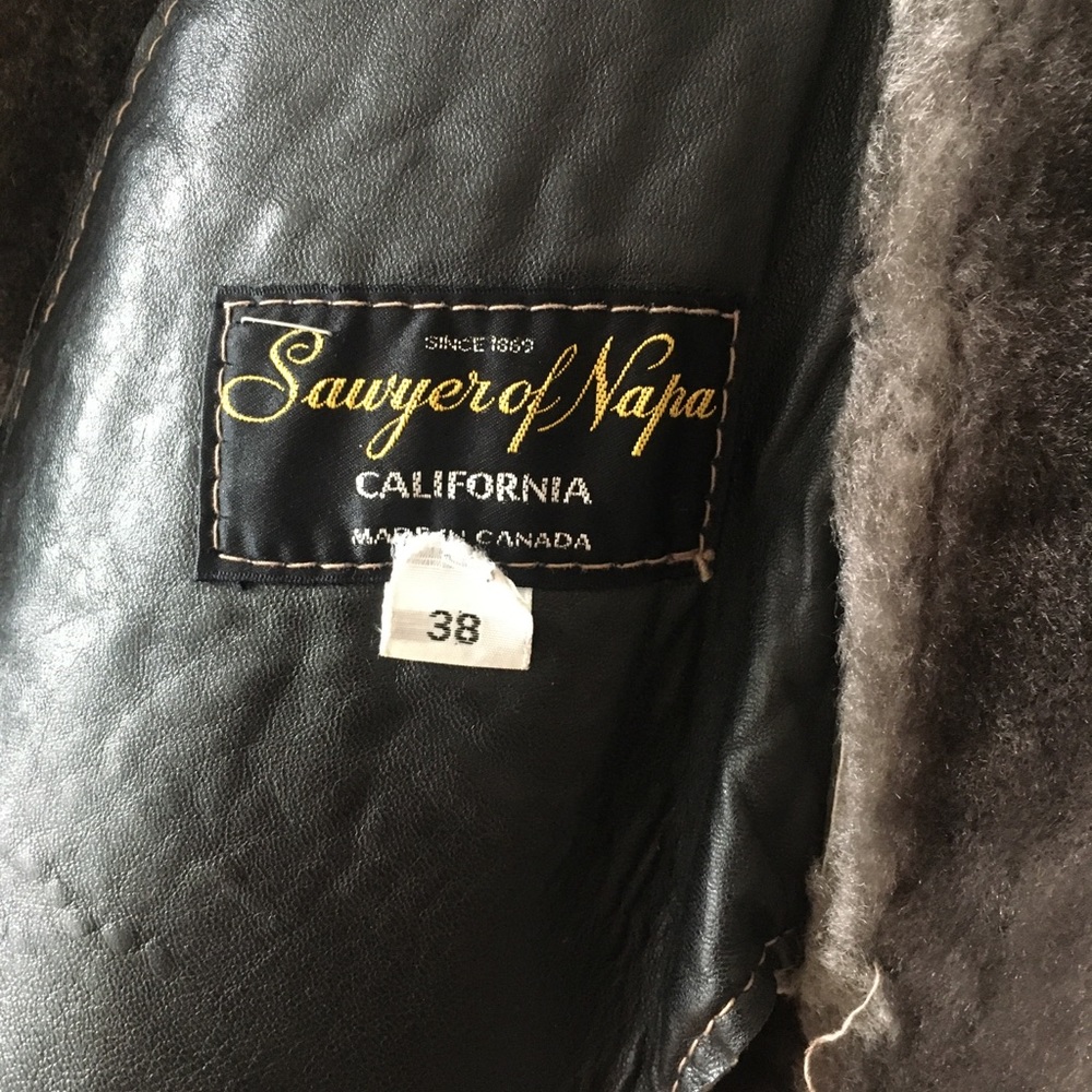 Sawyer of Napa Shearling Coat Grey - Picture 2 of 3